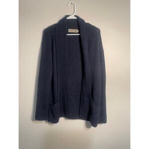 Peruvian Link Blue Alpaca Knit Open Front Cardigan One Size Fits Most